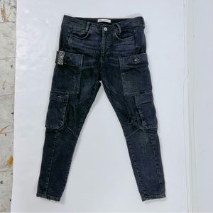 Zara Cargo Jeans w bandana straps. Almost new